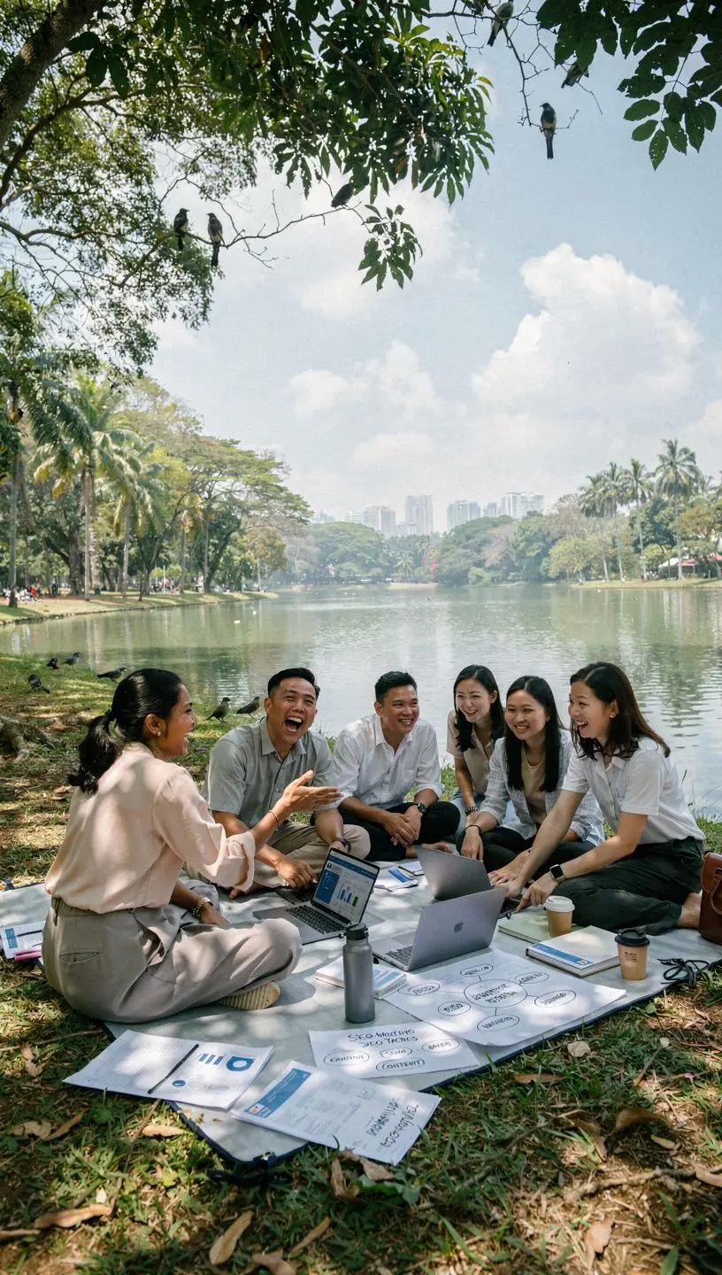 A laptop showcasing a website design with optimized content for better search visibility